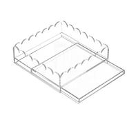 Scalloped Tray, Scalloped Decorative Tray with Drawer, Clear Display Holder, Desktop Accessories for Arts & Crafts, Messages, Vanity, Bathroom, Kitchen, Apartment, Entryway