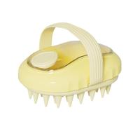 Scalp Massager Brush, Head Scrubber, Yellow, White, Washing Hair Tool, Silicone Bristles Exfoliator, Stress Relief, for Home Spa, Wet Dry Use, Soft Massage, Shower Accessory