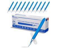 Scalpel jetable lame N°11: Boite de 10 bistouris medical | Qualité pro | Materiel chirurgical stérile | Dermaplaning| Pédicure| Scrapbooking | Modélisme | Utilisé en hôpital| Fabricant Français