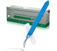 Scalpel jetable lame N°12: Boite de 10 bistouris medical | Qualité professionnelle stérilisé| Materiel chirurgical| Dermaplaning| Pédicure| Scrapbooking & plus| Utilisé en hôpital| Fabricant Français