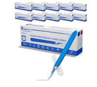 Scalpel Stérile 11 : Scalpel Chirurgical Jetable x100 | Qualité Pro Usage Unique | Materiel Pédicure | Dermaplaning | Scrapbooking | Modélisme | Quilling | Utilisation Santé Famille