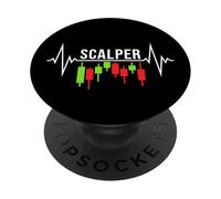 Scalper Heartbeat - Crypto Scalping Trading Pulse Line PopSockets PopGrip Adhésif