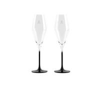 Scalpers Home | Lot de 2 flûtes à champagne | Capacité 182 ml | Motif tête de mort de Pied de couleur noire | Verres fabriqués en verre