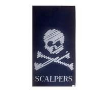 Scalpers Serviette de Plage 90 x 180 cm 100% Coton 500 g/m² Bleu Marine avec Logo Home