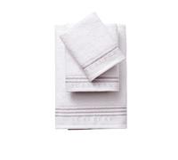 Scalpers Set de Serviettes de Bain (Coiffeuse 30 x 50 cm + Mains 50 x 90 cm + Salle de Bain 70 x 140 cm) 450 g/m² en Coton Blanc avec Gris Home