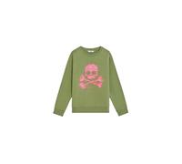 Scalpers Sweat-shirt 'Zebraskullsw' olive / rose clair / blanc, Taille 152