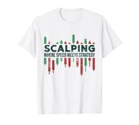 Scalping - Où la Vitesse Rencontre la stratégie Crypto Scalper Trader T-Shirt Graphique avec Valeur, Homme, Blanc, S