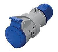 scame 313.3243 série F Optima, IP44 connecteur, printemps Terminal, 2p + E pôles, 32 A, avec 200 VAC, 6 heures Position, bleu