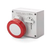 Scame Parre 505.3286 Prise murale 3P+T 32 A, 380 V, IP67, 380 V, rouge