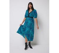 SCAMP & DUDE Robe de thé Scamp & Dude à manches bouffantes Bleu de sarcelle EU 40 (UK 12)