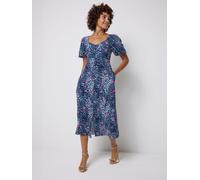 SCAMP & DUDE Robe de thé SCAMP & DUDE en caur à manches bouffantes Navy Cheetah Print With Pink Stars EU 46 (UK 18)