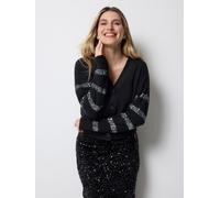 SCAMP & DUDE SCAMP & DUDE Black Cardigan Sequin Stripe