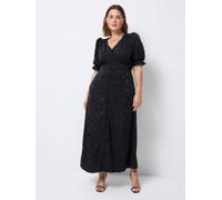 SCAMP & DUDE SCAMP & DUDE Black Flute Sleeve Midi Tea Dress Star & Lightning Bolt Black 6
