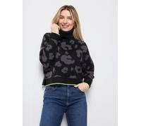 SCAMP & DUDE SCAMP & DUDE Black Knitted Turtle Neck Jumper with Mega Leopard & Lightning Bolt