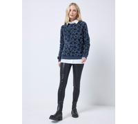 SCAMP & DUDE SCAMP & DUDE Blue Classic Sweatshirt With Leopard & Lightning Bolt