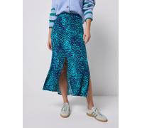 SCAMP & DUDE SCAMP & DUDE Blue Leopard Ray Split Front Skirt Blue EU 46 (UK 18)