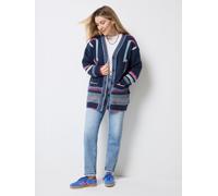 SCAMP & DUDE SCAMP & DUDE Blue Longline Cardigan with Rainbow Statement Bolt