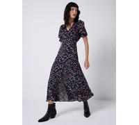 SCAMP & DUDE SCAMP & DUDE Grey Flute Sleeve Midi Tea Dress with Leopard & Lightning Bolt Grey 12