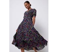 SCAMP & DUDE SCAMP & DUDE Grey V-Neck Tiered Maxi Dress Shadow Leopard Grey EU 44 (UK 16)