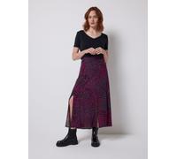 SCAMP & DUDE SCAMP & DUDE Maroon Leopard Ray Split Front Skirt Maroon EU 36 (UK 8)