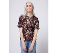 SCAMP & DUDE SCAMP & DUDE Natural Puff Sleeve T-Shirt Wild Leopard