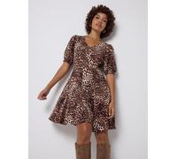 SCAMP & DUDE SCAMP & DUDE Natural Wild Cheetah Short Skater Dress Natural EU 44 (UK 16)
