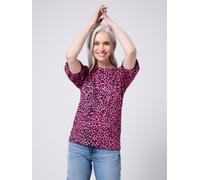 SCAMP & DUDE SCAMP & DUDE Pink Puff Sleeve T-Shirt Wild Leopard and Lightning Bolt