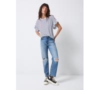 SCAMP & DUDE SCAMP & DUDE White Stripe Frill Sleeve T-Shirt