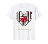 Scan for Feelings Insolite Conversation Barcode Heart Style T-Shirt Graphique avec Valeur, Homme, Blanc, S