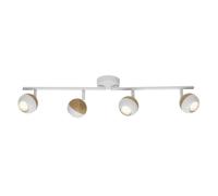 SCAN Plafonnier LED 4L ajustable en métal - 12,5x75x8cm - Blanc / bois clair
