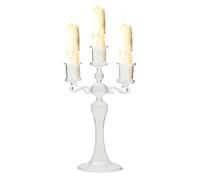 Scandelaba en Verre 3-Arm-3 Branches de bougeoir Transparents en Verre de Porte-greffe de Verre pour Les fêtes à thème, décoration de Table, Salle à Manger, candélabre Midwells