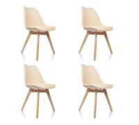 SCANDI 4 lot de 4 - Chaise à coque Beige