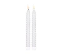 Scandi Essentials Bougie LED Twisted 25 cm Lot de 2 Blanc