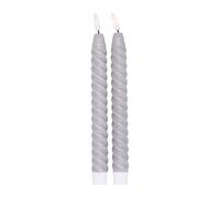 Scandi Essentials Bougie LED Twisted 25 cm Lot de 2 Gris