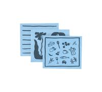 Scandi Essentials Daily lavette avec motif Bleu. lot de 3