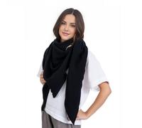 Scandi Linen Sciarpa di mussola, panni di mussola, sciarpa di mussola da donna Nera 135x135 cm