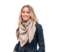 Scandi Linen Sciarpa in tessuto di mussola, panni di mussola, sciarpa di mussola da donna Beige 135x135 cm