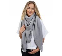 Scandi Linen Sciarpa in tessuto di mussola, panni di mussola, sciarpa di mussola da donna Grigio 135x135 cm