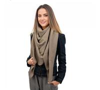 Scandi Linen Sciarpa in tessuto di mussola, panni di mussola, sciarpa di mussola da donna Taupe 135x135cm