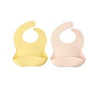 Scandi Living Bavoir en silicone Silly. 2 pièces’ Blush-citron