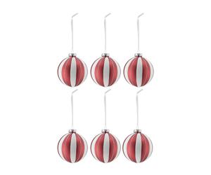 Scandi Living Boule de Noël Tradition lot de 6 Rouge/blanc