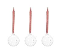 Scandi Living Boule de sapin avec nœud Grace Lot de 3 Rouge