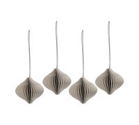 Scandi Living Boules de Noël Onion lot de 4 Beige