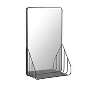 Scandi Living Miroir Nod avec étagère 30x50 cm Black