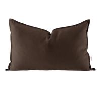 Scandi Living Taie d'oreiller en lin Calm 40x60 cm Brun chocolat