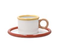 Scandi Living Tasse Chunky avec soucoupe Rouge-jaune
