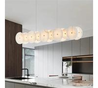 Scandinavian Brass Coloured Ceiling Lucite Chandelier, Dining Room Living Room Lamp, Dimmable, Height Adjustable