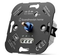 Scandinavian Home Variateur d'intensité LED 3-300 W/VA - Interrupteur variateur LED universel avec coupure de phase, dimensions standard 55 - Encastré 230 V - Interrupteur rotatif - Ouverture blanc