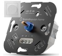 Scandinavian Home Variateur d'intensité pour ampoules LED 3-300 W/VA - Interrupteur variateur LED universel avec coupure de phase, dimensions standard 55 - Encastré LED 230 V - Interrupteur rotatif