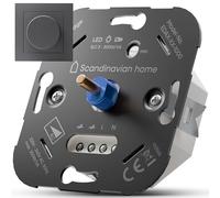 Scandinavian Home Variateur d'intensité pour ampoules LED 3-300 W/VA - Interrupteur variateur LED universel avec coupure de phase, dimensions standard 55 - Encastré 230 V - Interrupteur rotatif